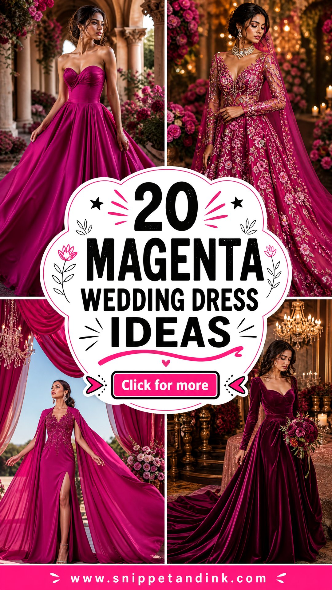 20 Magenta Wedding Dress Ideas for Bold Color-Loving Brides - 20 Magenta Wedding Dress Ideas for Bold, Color-Loving Brides