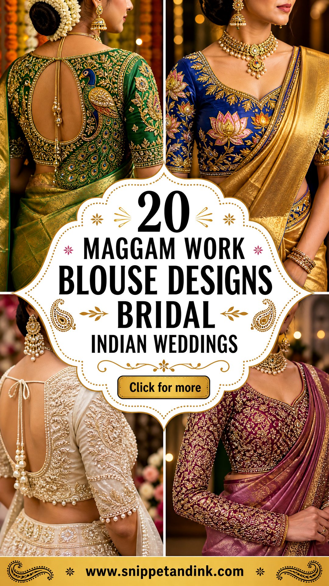 20 Maggam Work Blouse Designs Bridal Indian Weddings to Inspire - 20 Maggam Work Blouse Designs Bridal Indian Weddings to Inspire