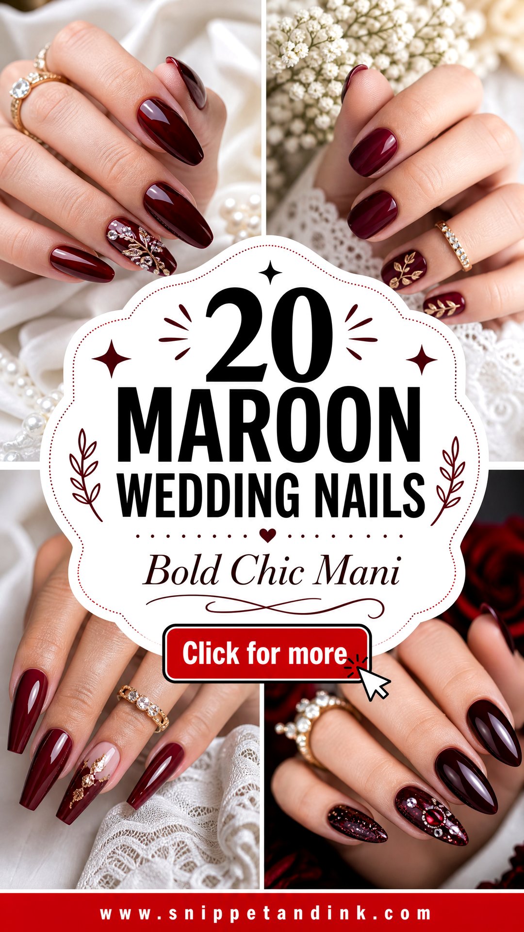 20 Maroon Wedding Nails for Bold Brides and Chic Guests - 20 Maroon Wedding Nails for Bold Brides and Chic Guests