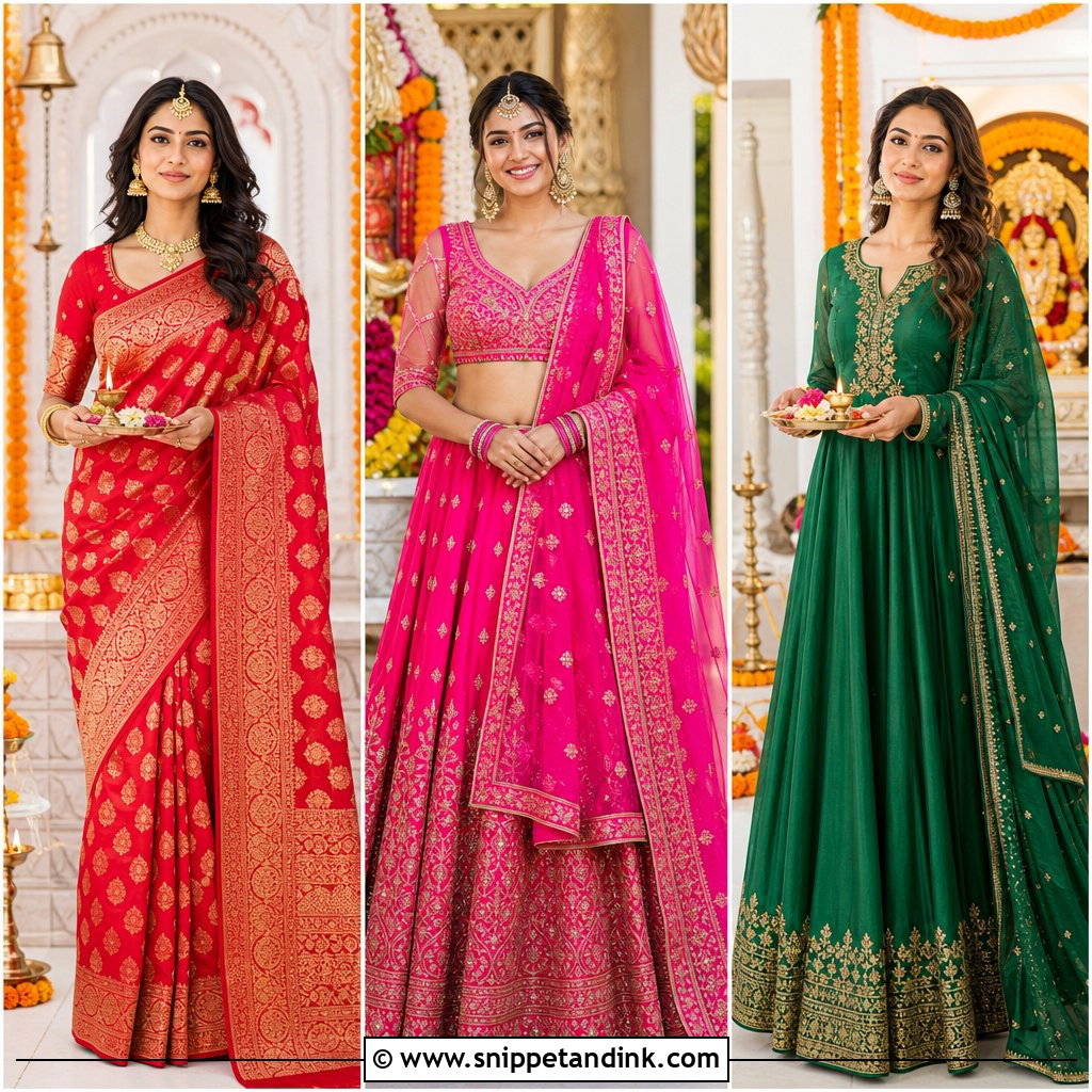 20 Mata Poojan Look for Bride Ideas: Radiant Traditional Styles