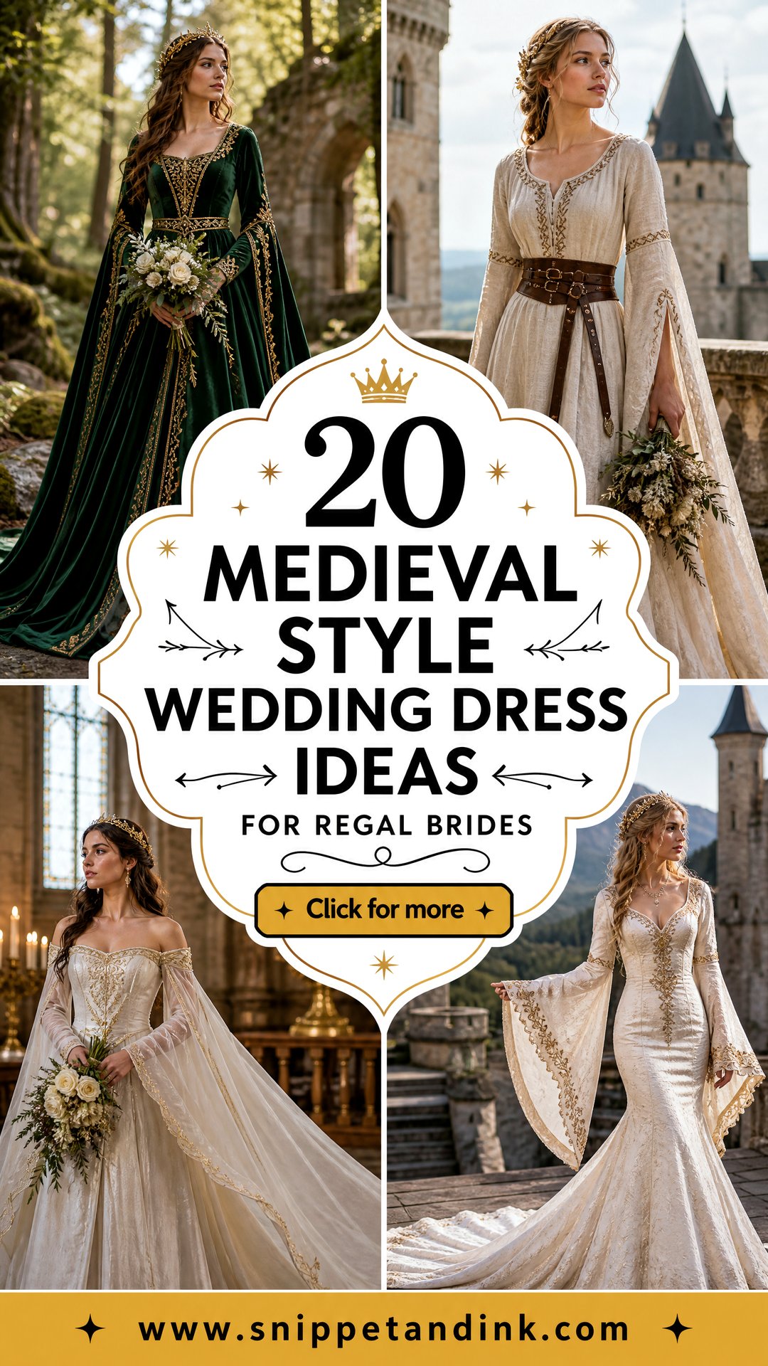 20 Medieval Style Wedding Dress Ideas for Regal Brides - 20 Medieval Style Wedding Dress Ideas for Regal Brides