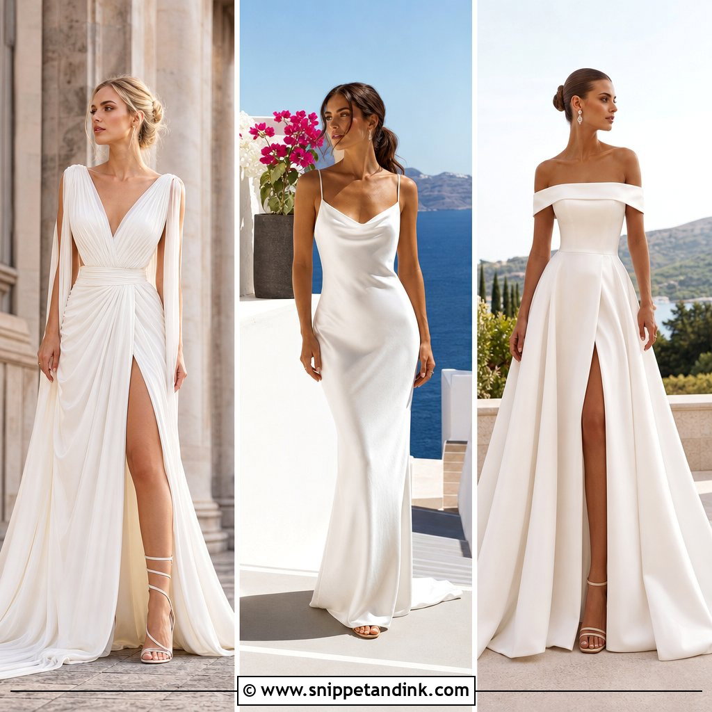 20 Mediterranean Wedding Dress Ideas for Sunlit Romance