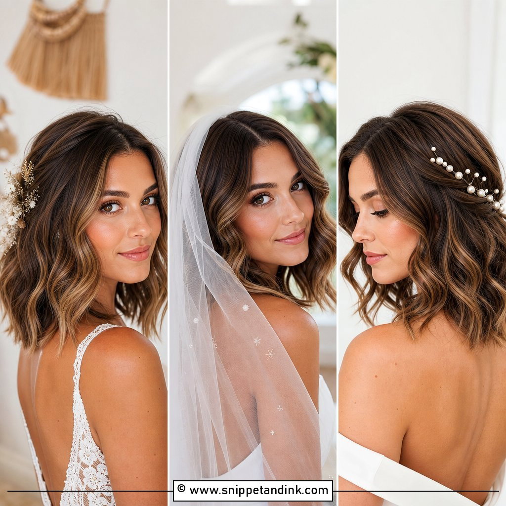 20 Medium Hair Bridal Waves for Soft Elegant Wedding Glam