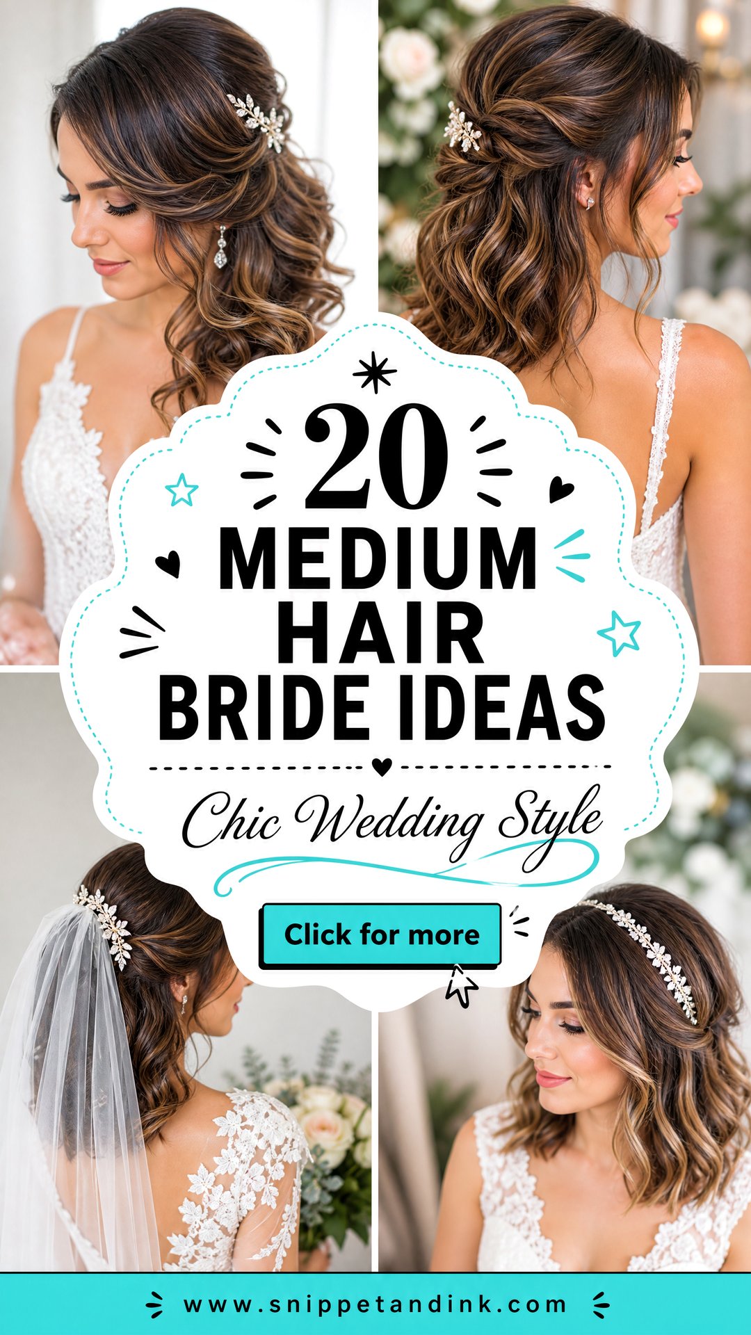 20 Medium Hair Bride Ideas for Chic Wedding-Day Style - 20 Medium Hair Bride Ideas for Chic Wedding-Day Style