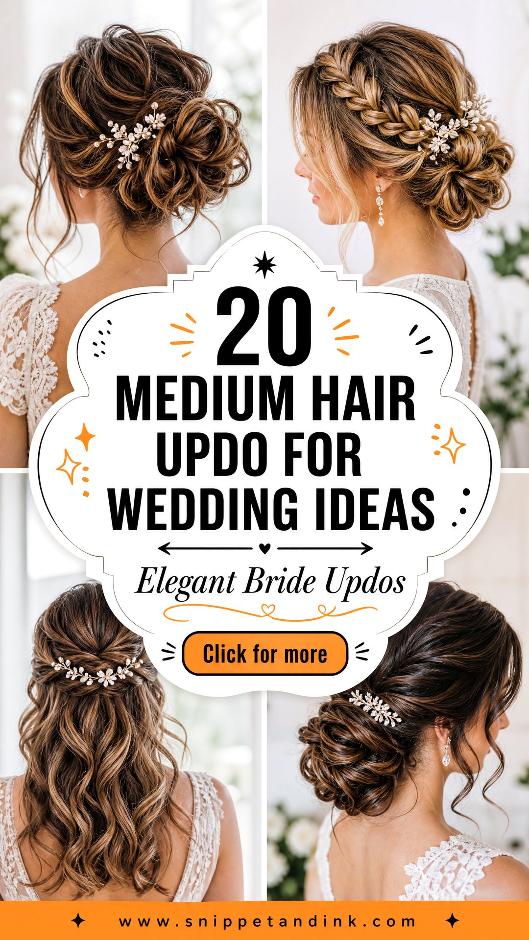 20 Medium Hair Updo for Wedding Ideas for Elegant Brides - 20 Medium Hair Updo for Wedding Ideas for Elegant Brides