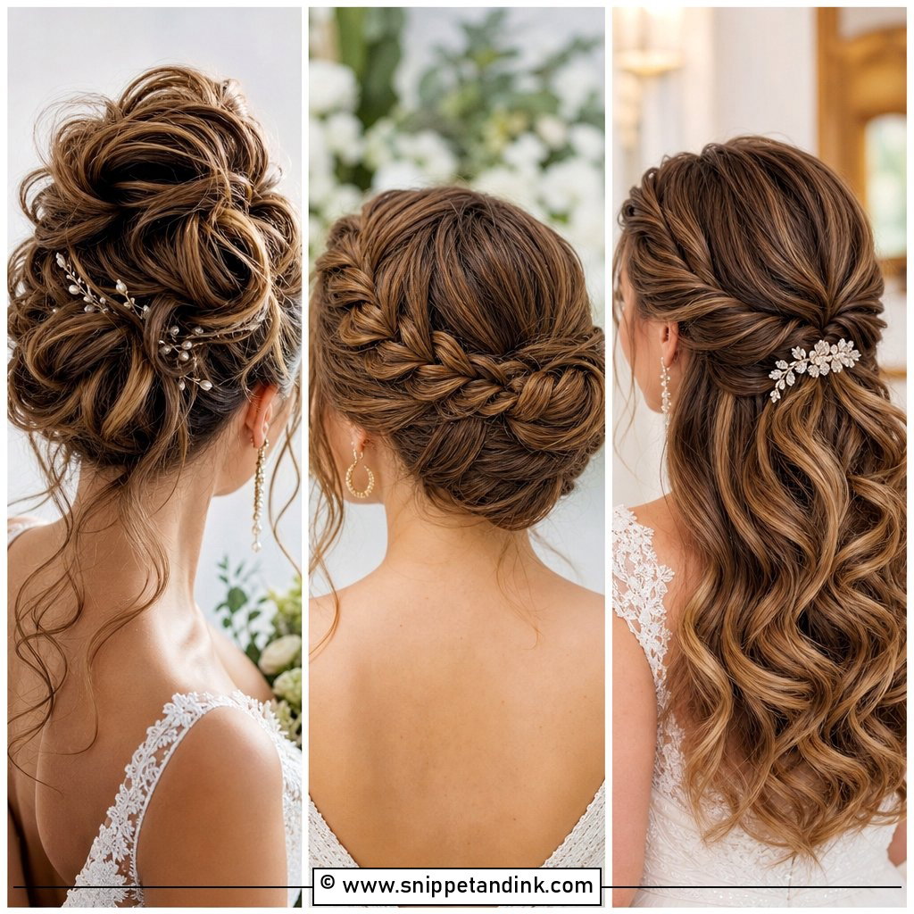 20 Medium Hair Updo for Wedding Ideas for Elegant Brides