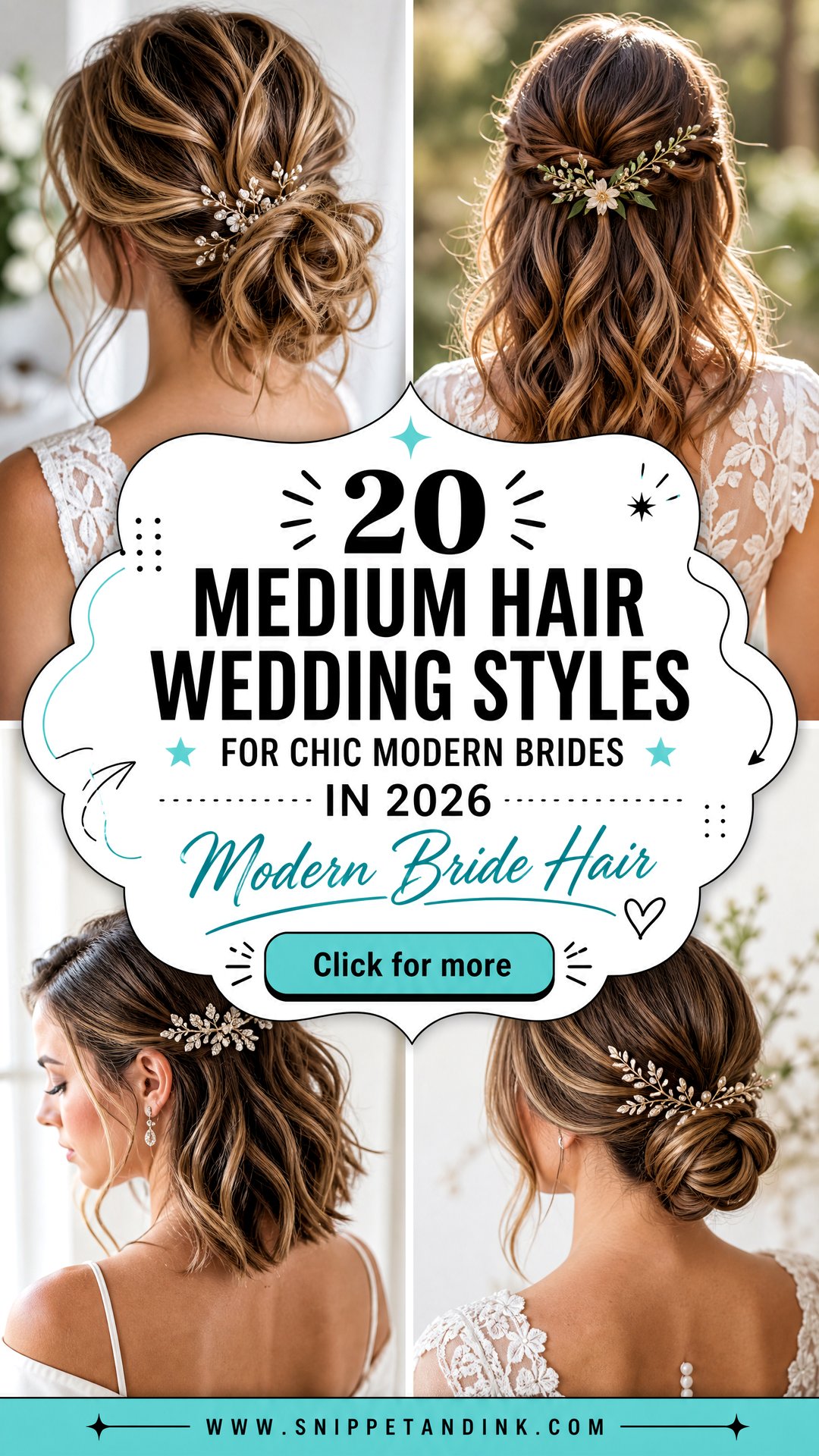20 Medium Hair Wedding Styles for Chic Modern Brides in 2026 - 20 Medium Hair Wedding Styles for Chic Modern Brides in 2026