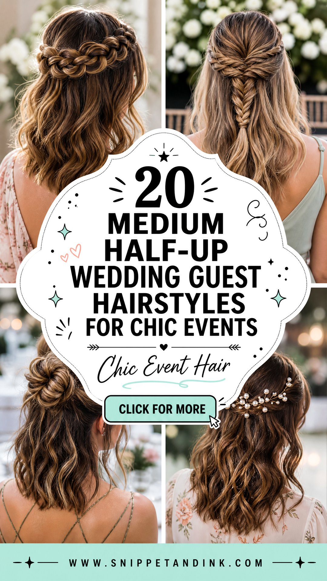 20 Medium Half-Up Wedding Guest Hairstyles for Chic Events - 20 Medium Half-Up Wedding Guest Hairstyles for Chic Events
