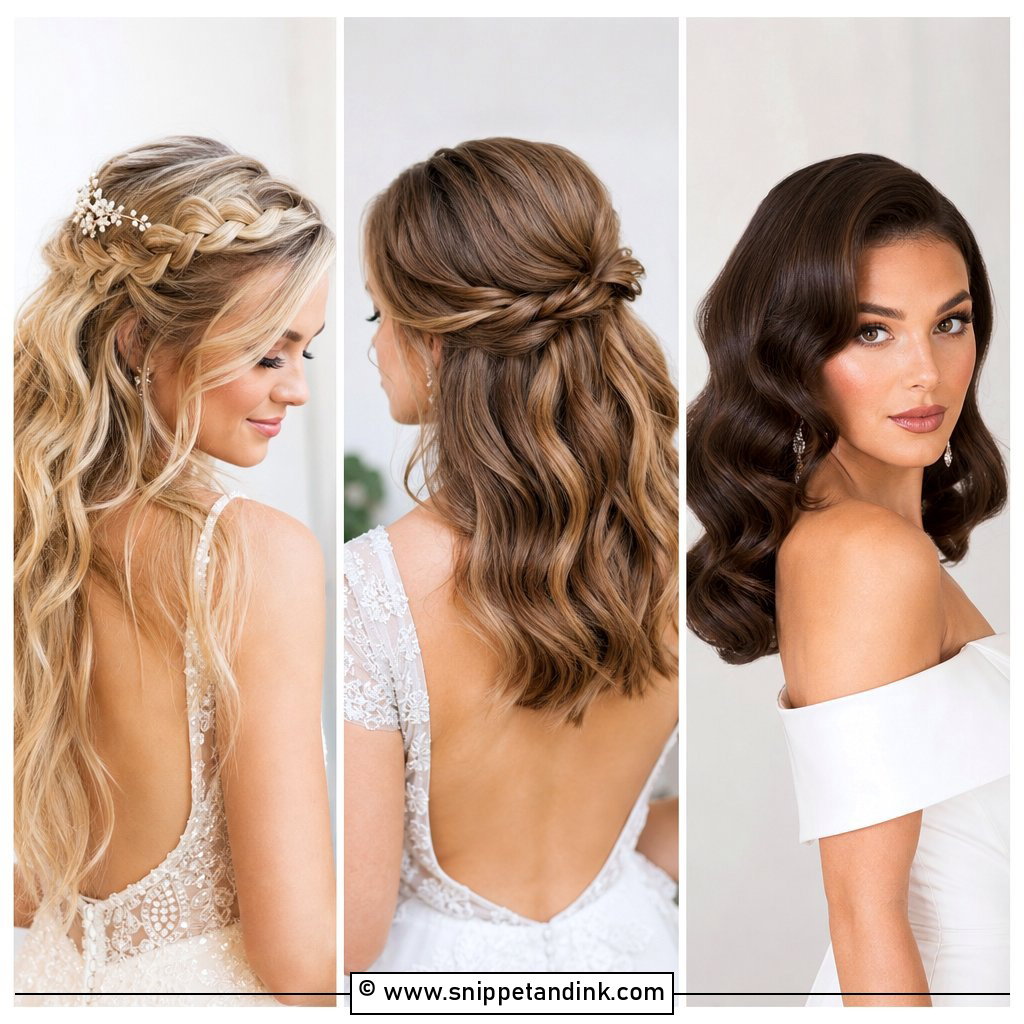 20 Medium Length Bridal Hair Down Ideas for Soft Glam