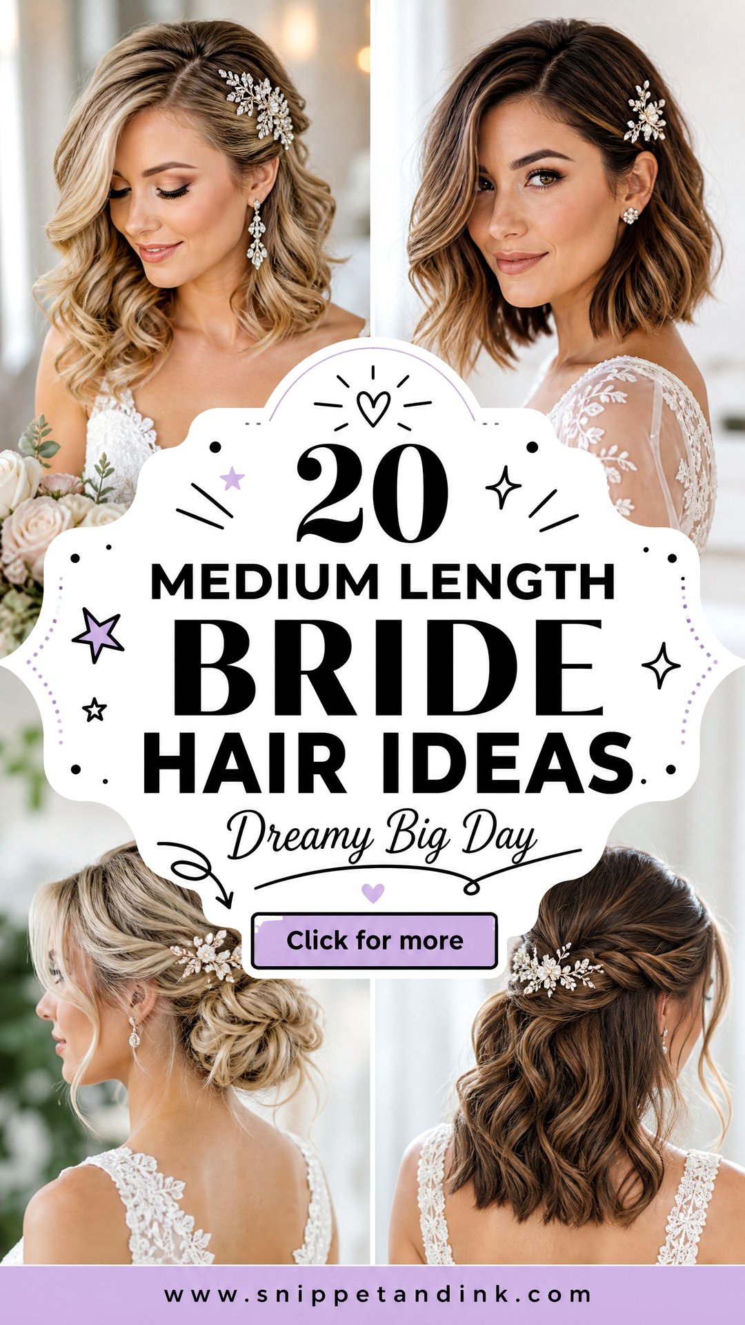 20 Medium Length Bride Hair Ideas for a Dreamy Big Day - 20 Medium Length Bride Hair Ideas for a Dreamy Big Day