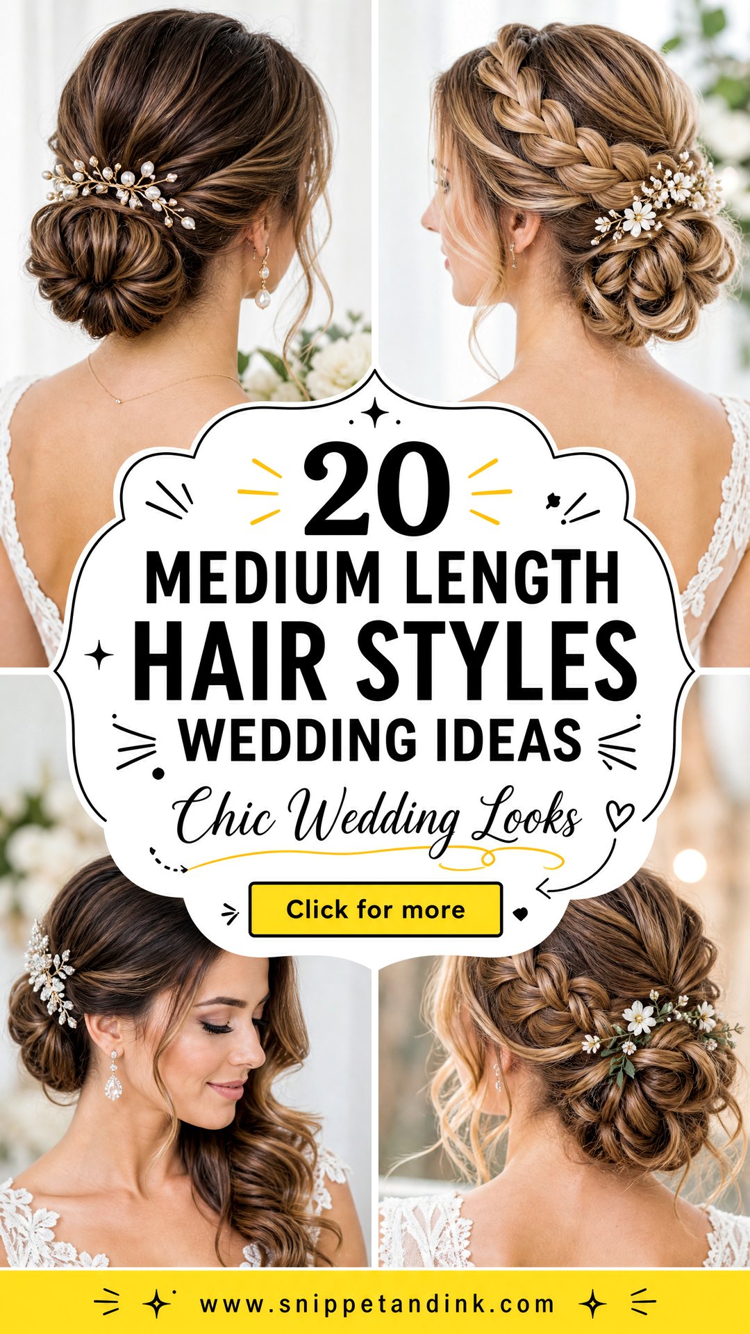 20 Medium Length Hair Styles Wedding Ideas for Chic Looks - 20 Medium Length Hair Styles Wedding Ideas for Chic Looks
