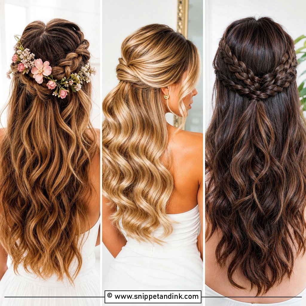 20 Medium Length Half-Up Wedding Hair Ideas for Brides