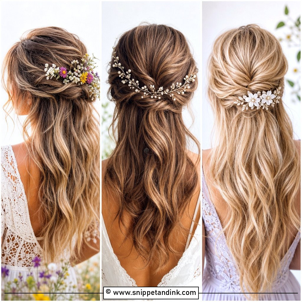 20 Medium Length Wedding Half-Up Half-Down Ideas to Love