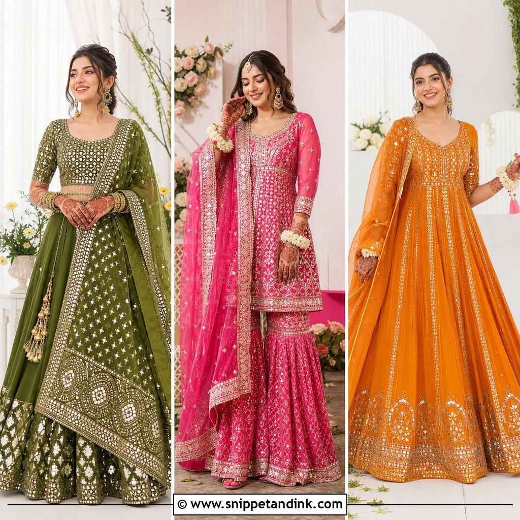 20 Mehandi Bridal Dress Ideas for a Vibrant Celebration