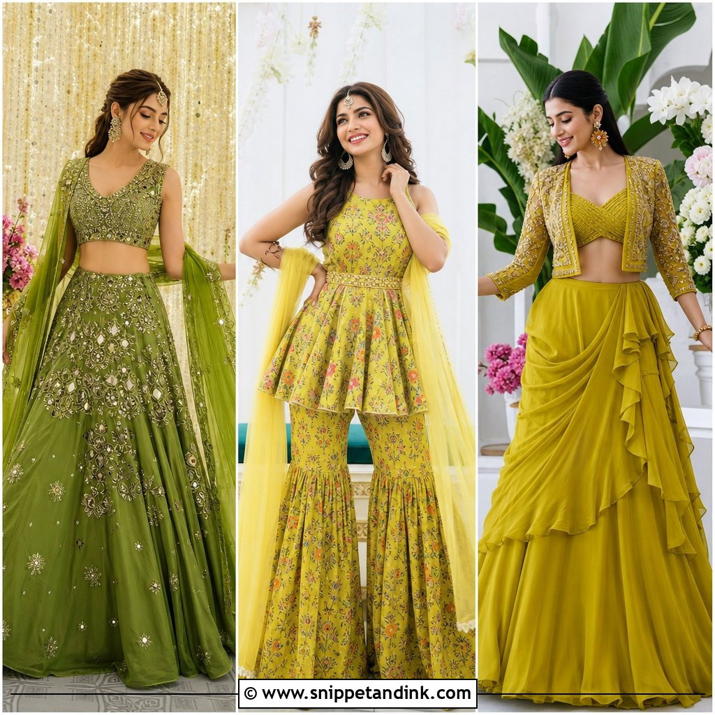 20 Mehandi Ceremony Outfit Ideas for Joyful Wedding Style