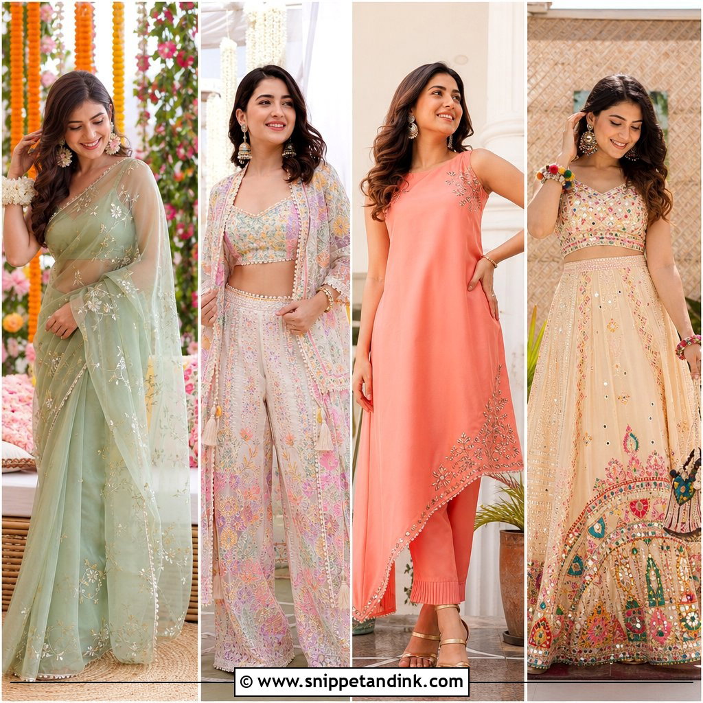 20 Mehandi Function Dresses Mehndi Outfit Ideas for Brides