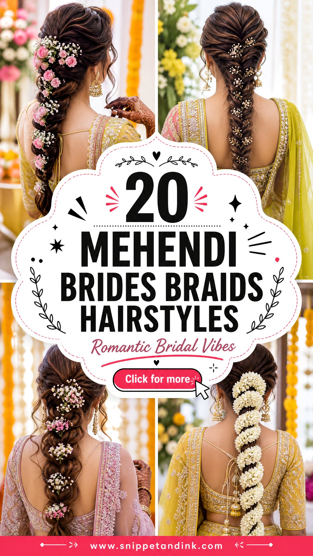 20 Mehendi Brides Braids Hairstyles for Romantic Bridal Vibes - 20 Mehendi Brides Braids Hairstyles for Romantic Bridal Vibes