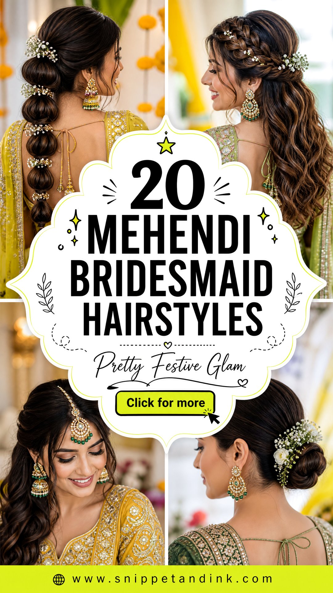 20 Mehendi Bridesmaid Hairstyles for Pretty Festive Glam - 20 Mehendi Bridesmaid Hairstyles for Pretty Festive Glam