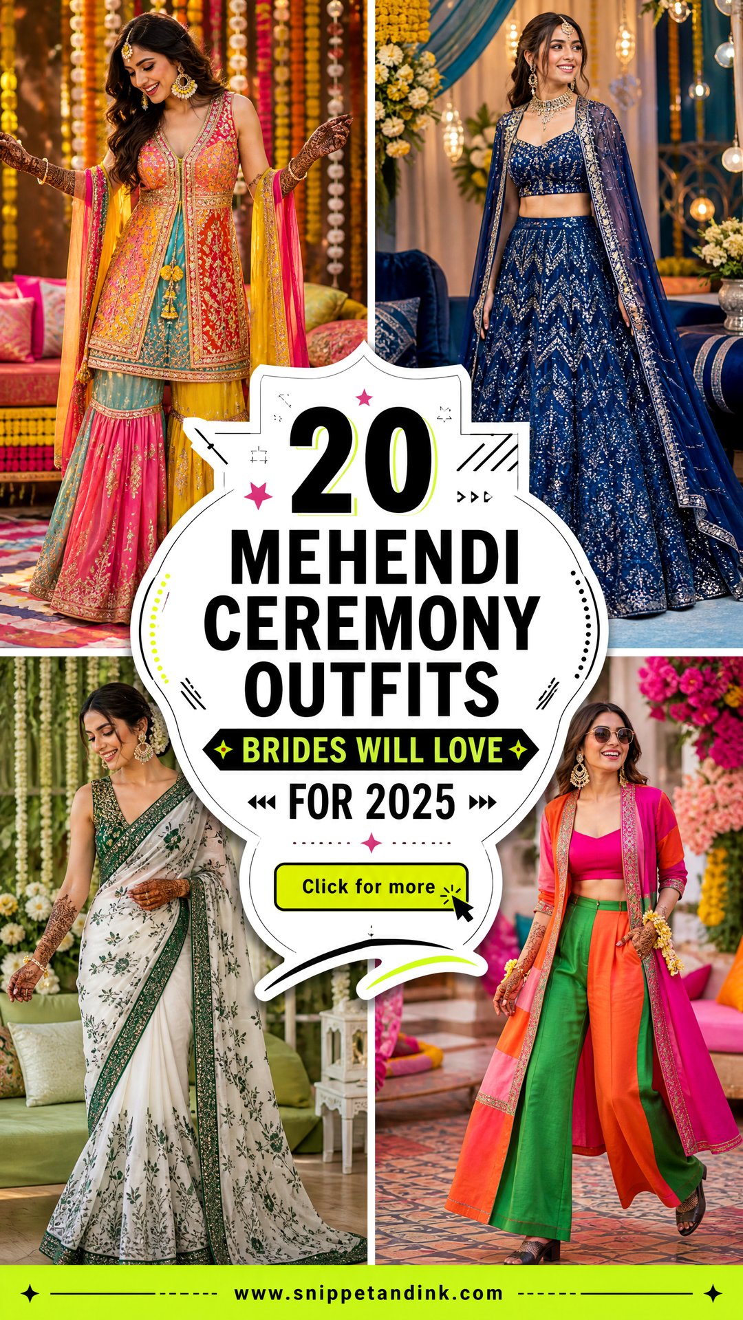 20 Mehendi Ceremony Outfits Brides Will Love for 2025 - 20 Mehendi Ceremony Outfits Brides Will Love for 2025