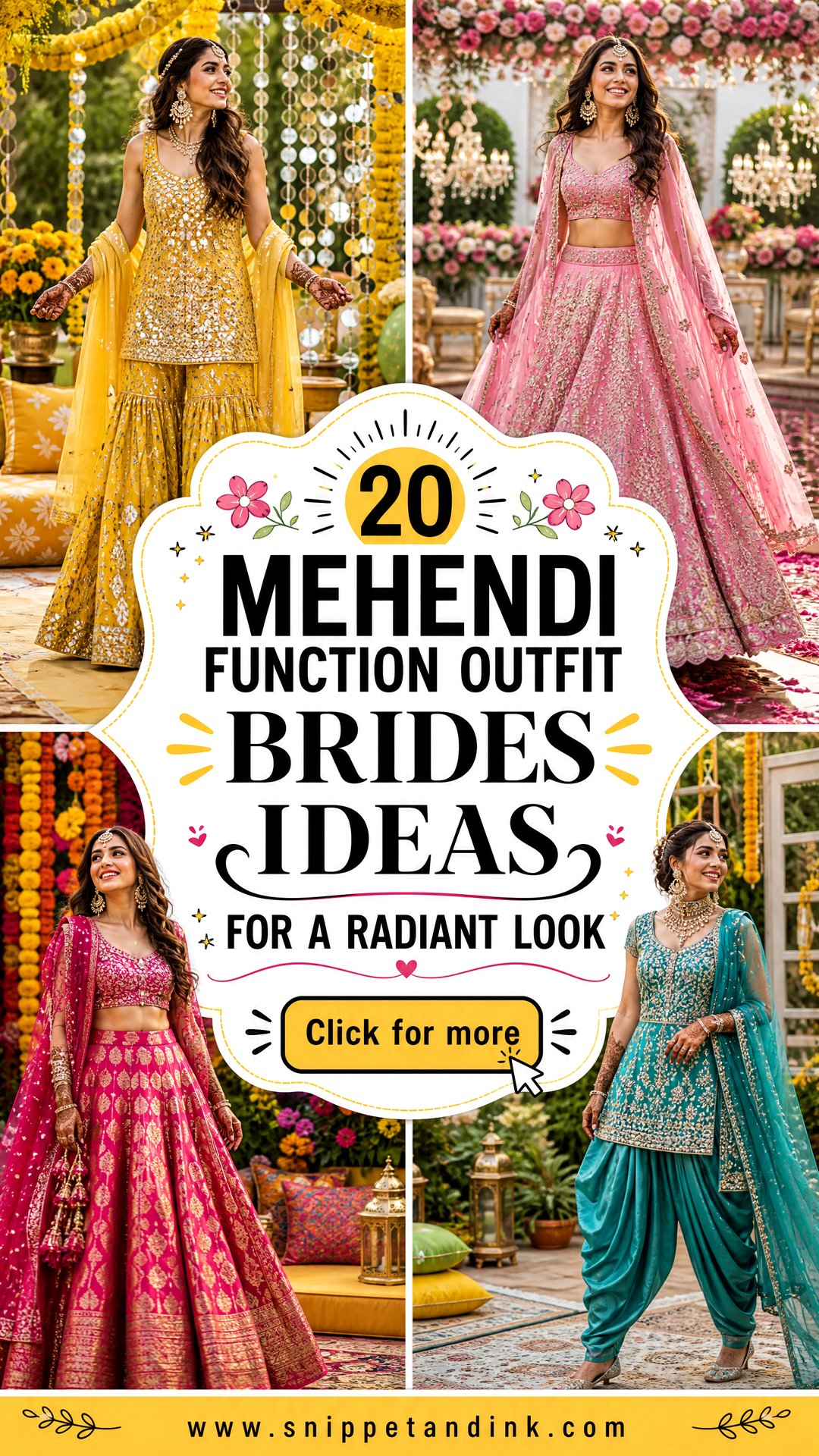 20 Mehendi Function Outfit Brides Ideas for a Radiant Look - 20 Mehendi Function Outfit Brides Ideas for a Radiant Look
