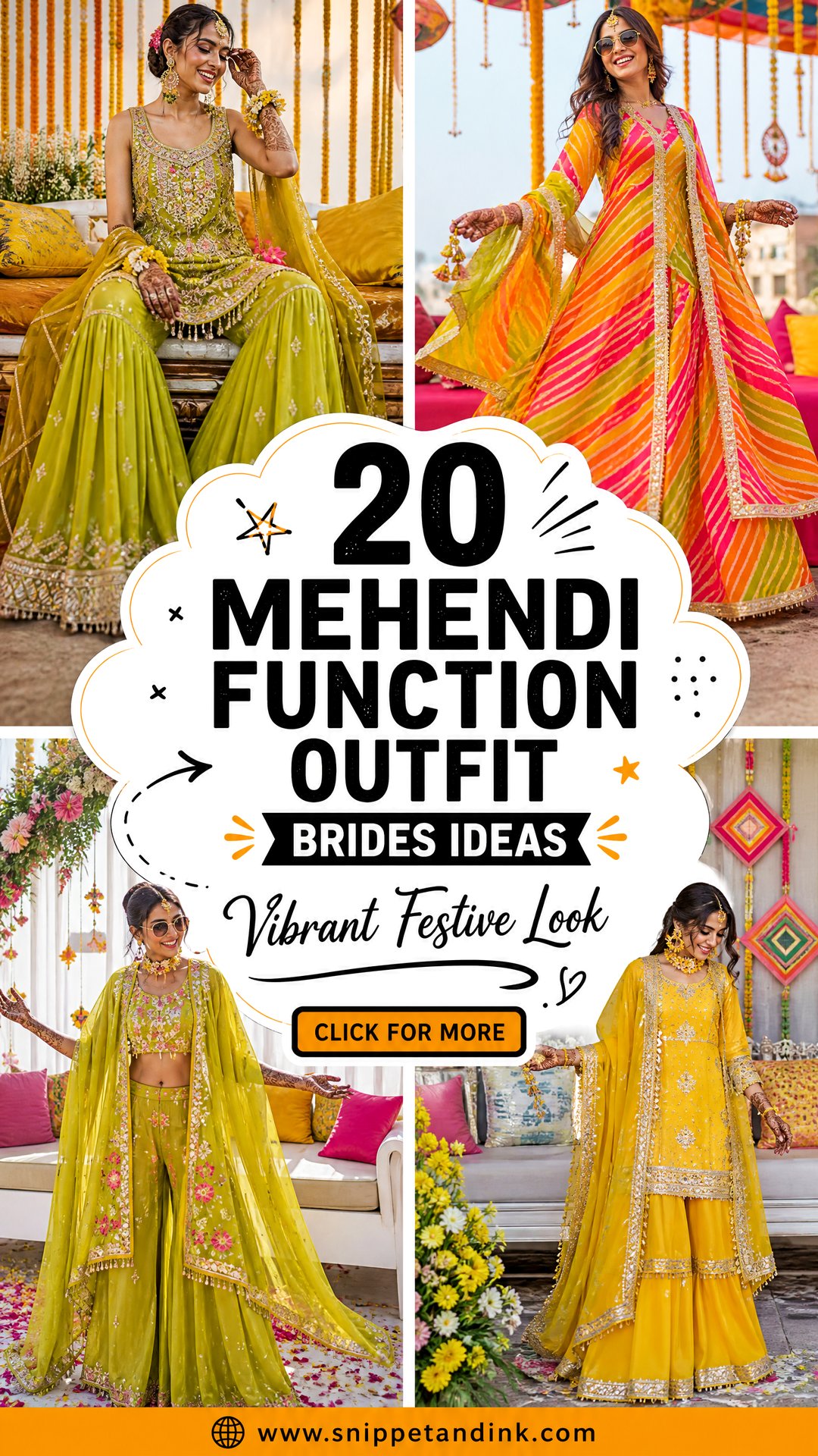 20 Mehendi Function Outfit Brides Ideas for a Vibrant Look - 20 Mehendi Function Outfit Brides Ideas for a Vibrant Look