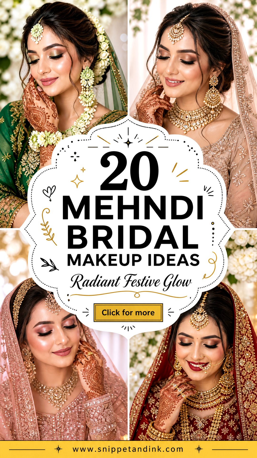 20 Mehndi Bridal Makeup Ideas for a Radiant Festive Glow - 20 Mehndi Bridal Makeup Ideas for a Radiant Festive Glow