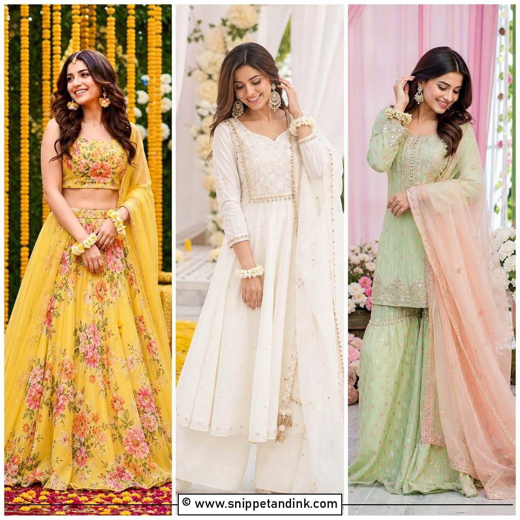 20 Mehndi Dresses Designs for Brides Who Love Festive Glam