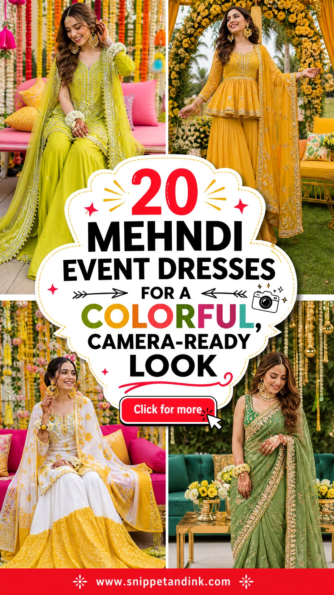 20 Mehndi Event Dresses for a Colorful Camera-Ready Look - 20 Mehndi Event Dresses for a Colorful, Camera-Ready Look