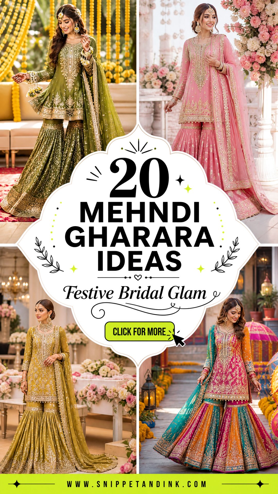 20 Mehndi Gharara Ideas for Festive Brides Who Love Glam - 20 Mehndi Gharara Ideas for Festive Brides Who Love Glam