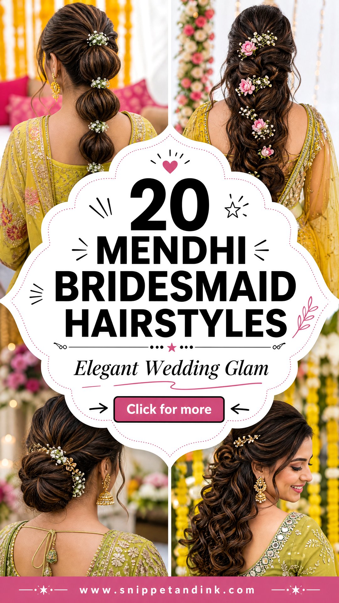 20 Mendhi Bridesmaid Hairstyles for Elegant Wedding Glam - 20 Mendhi Bridesmaid Hairstyles for Elegant Wedding Glam