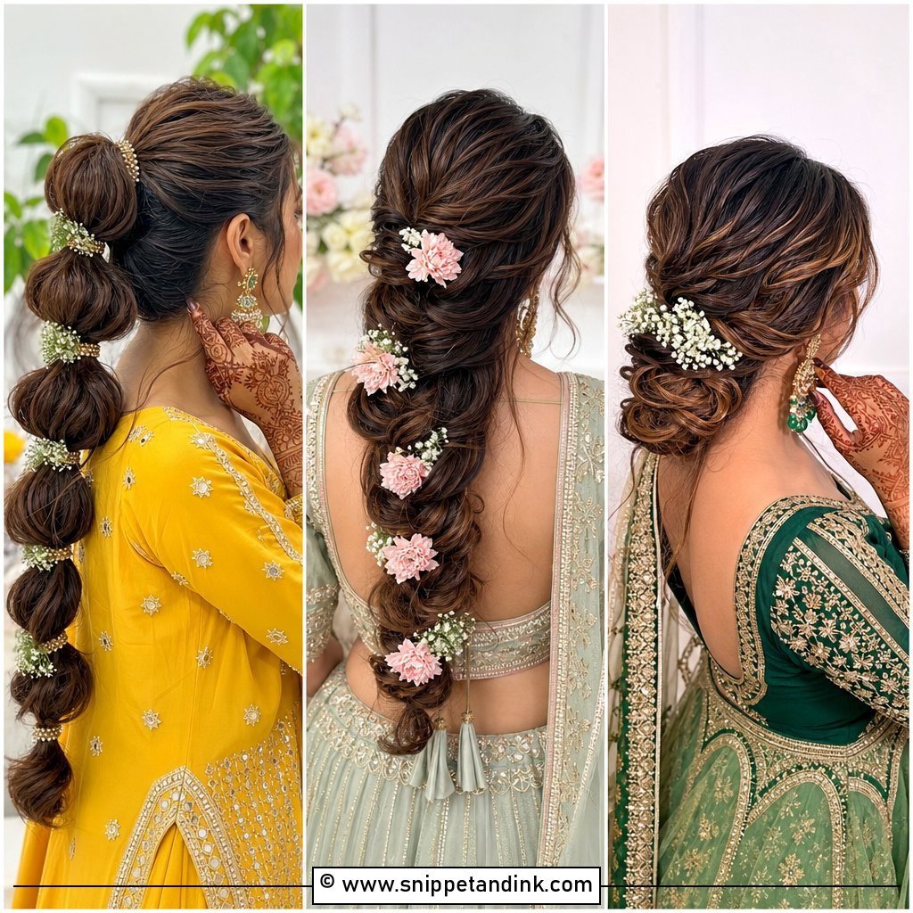 20 Mendhi Bridesmaid Hairstyles for Elegant Wedding Glam