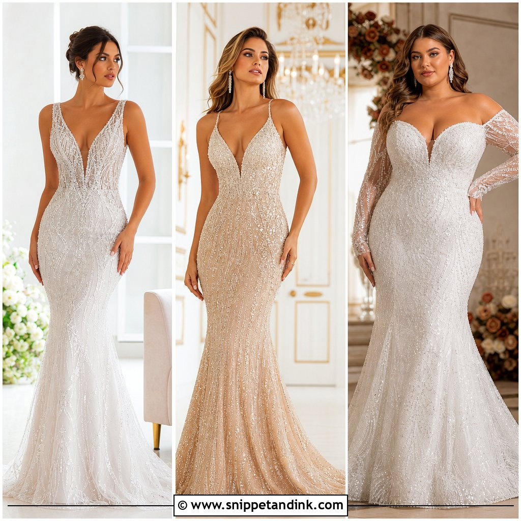 20 Mermaid Bling Wedding Dresses for a Glamorous Entrance