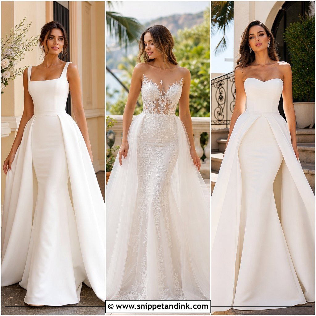 20 Mermaid Wedding Dress with Detachable Overskirt Ideas to Love