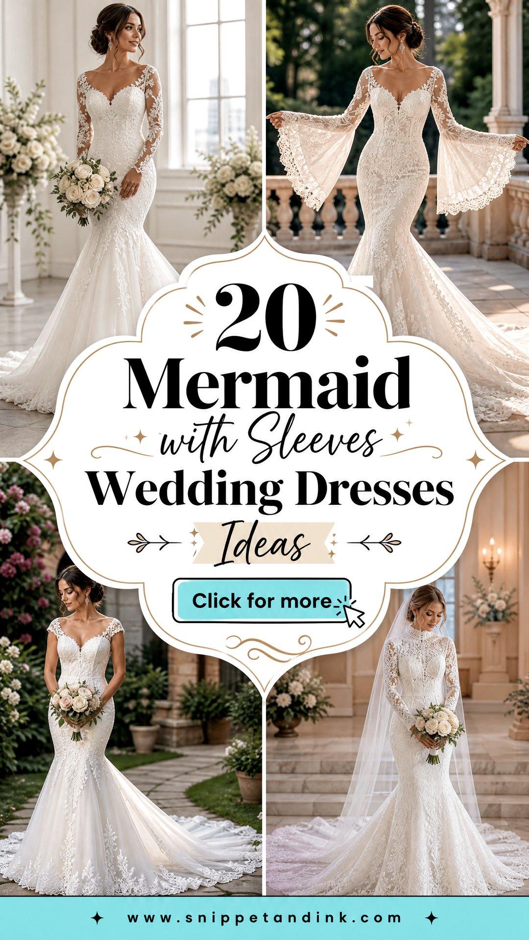 20 Mermaid with Sleeves Wedding Dresses for Elegant Brides - 20 Mermaid with Sleeves Wedding Dresses for Elegant Brides