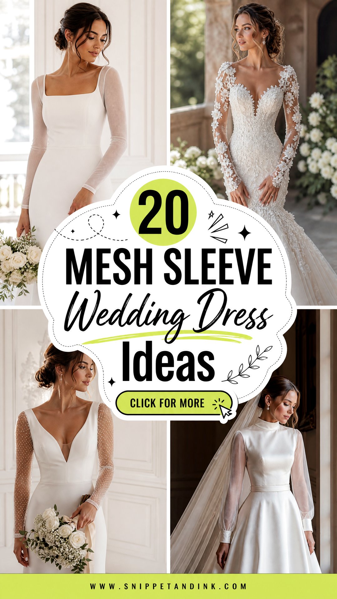 20 Mesh Sleeve Wedding Dress Ideas for a Chic and Elegant Look - 20 Mesh Sleeve Wedding Dress Ideas for a Chic and Elegant Look