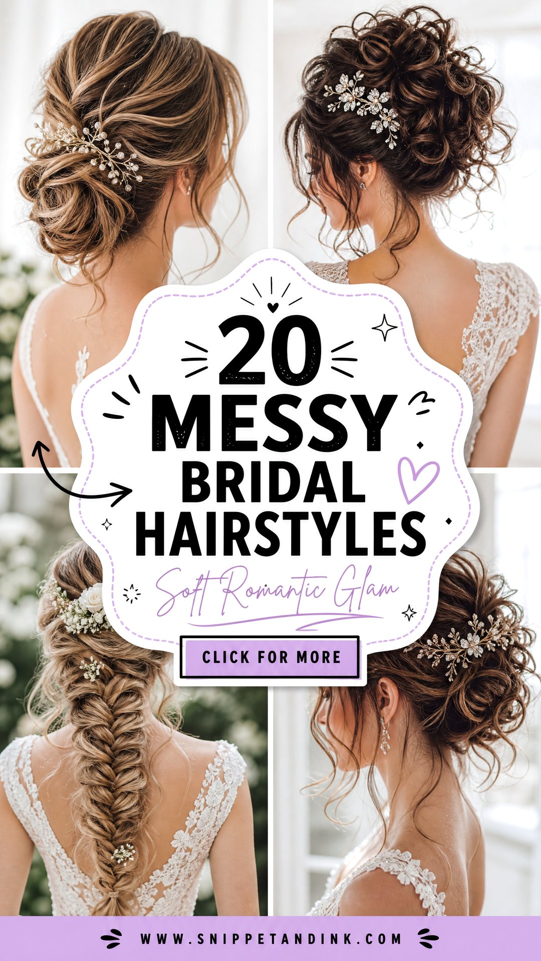 20 Messy Bridal Hairstyles for Soft Romantic Wedding Glam - 20 Messy Bridal Hairstyles for Soft, Romantic Wedding Glam