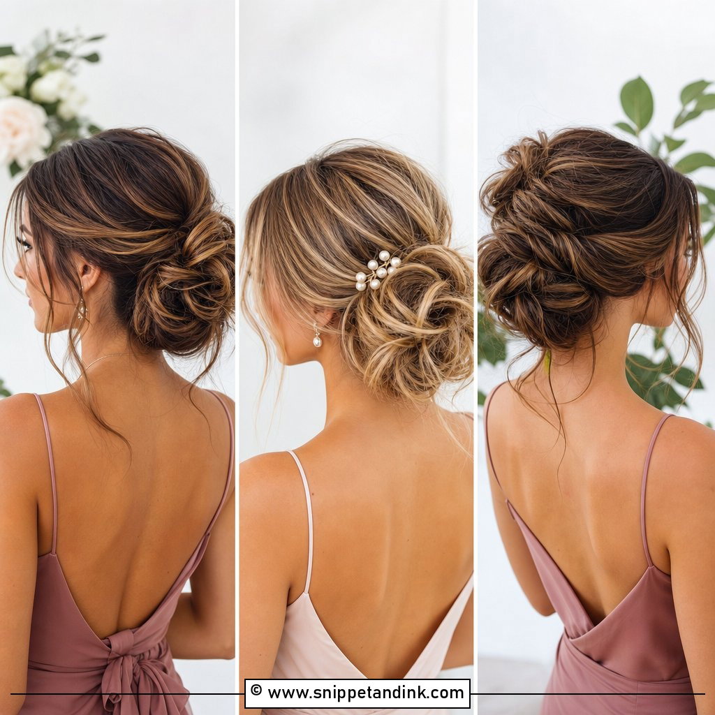 20 Messy Bun Bridesmaid Ideas for Effortless Wedding Glam