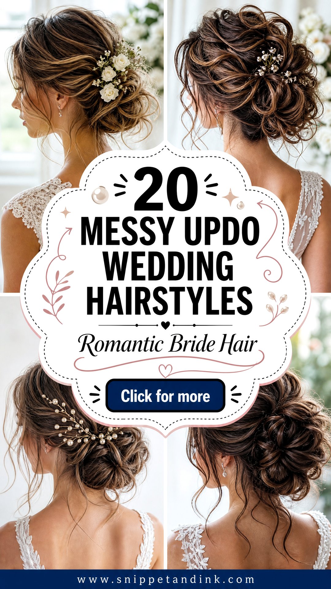 20 Messy Updo Wedding Hairstyles for Romantic Brides - 20 Messy Updo Wedding Hairstyles for Romantic Brides
