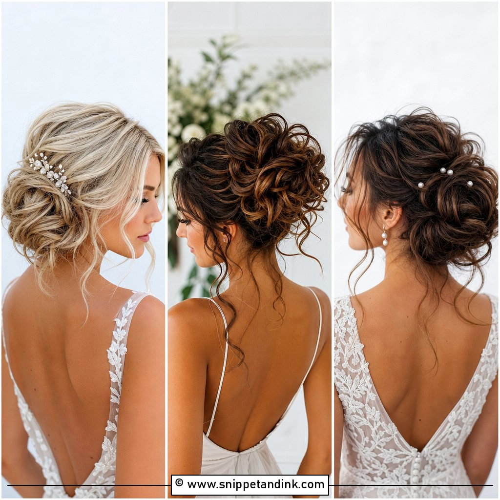 20 Messy Updo Wedding Hairstyles for Romantic Brides