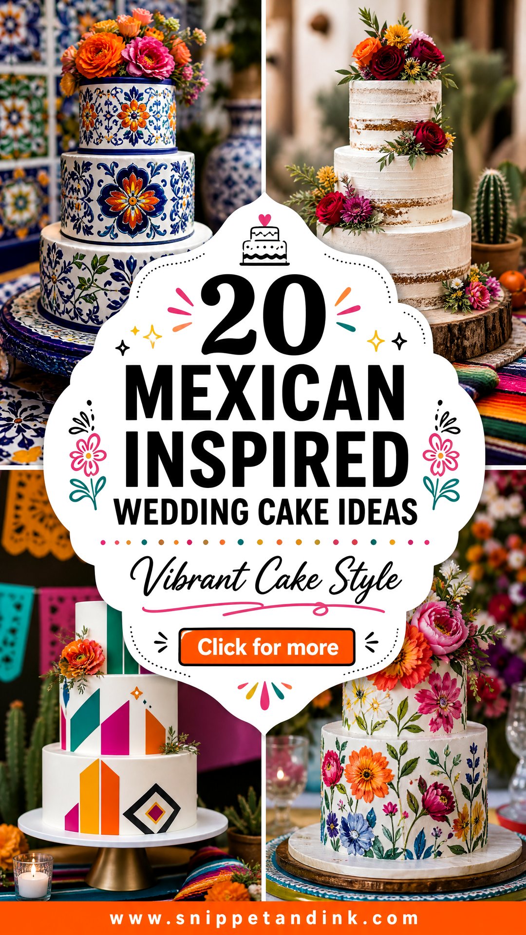 20 Mexican Inspired Wedding Cake Ideas for Vibrant Style - 20 Mexican Inspired Wedding Cake Ideas for Vibrant Style