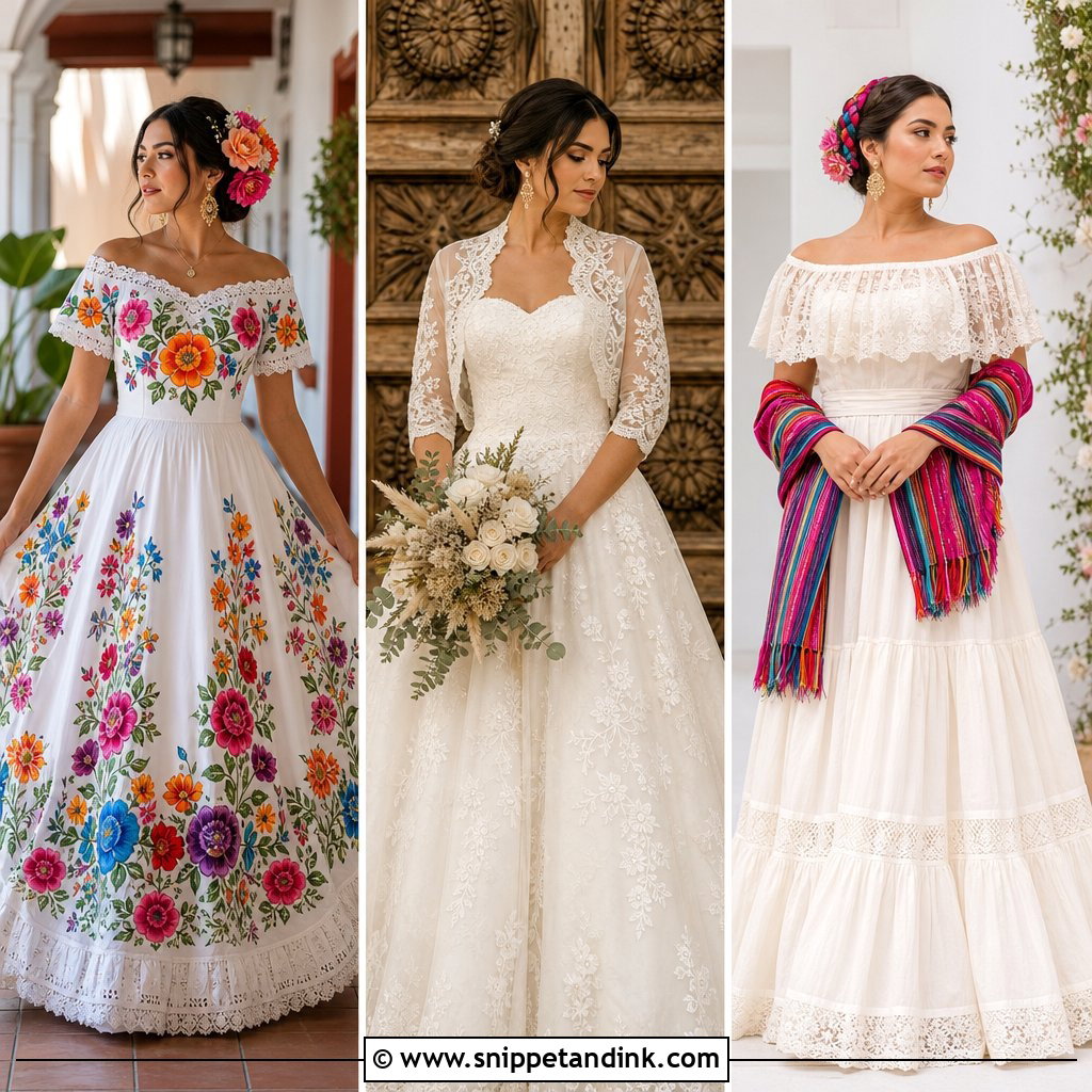 20 Mexican Style Spanish Wedding Dress Ideas for Bold Brides