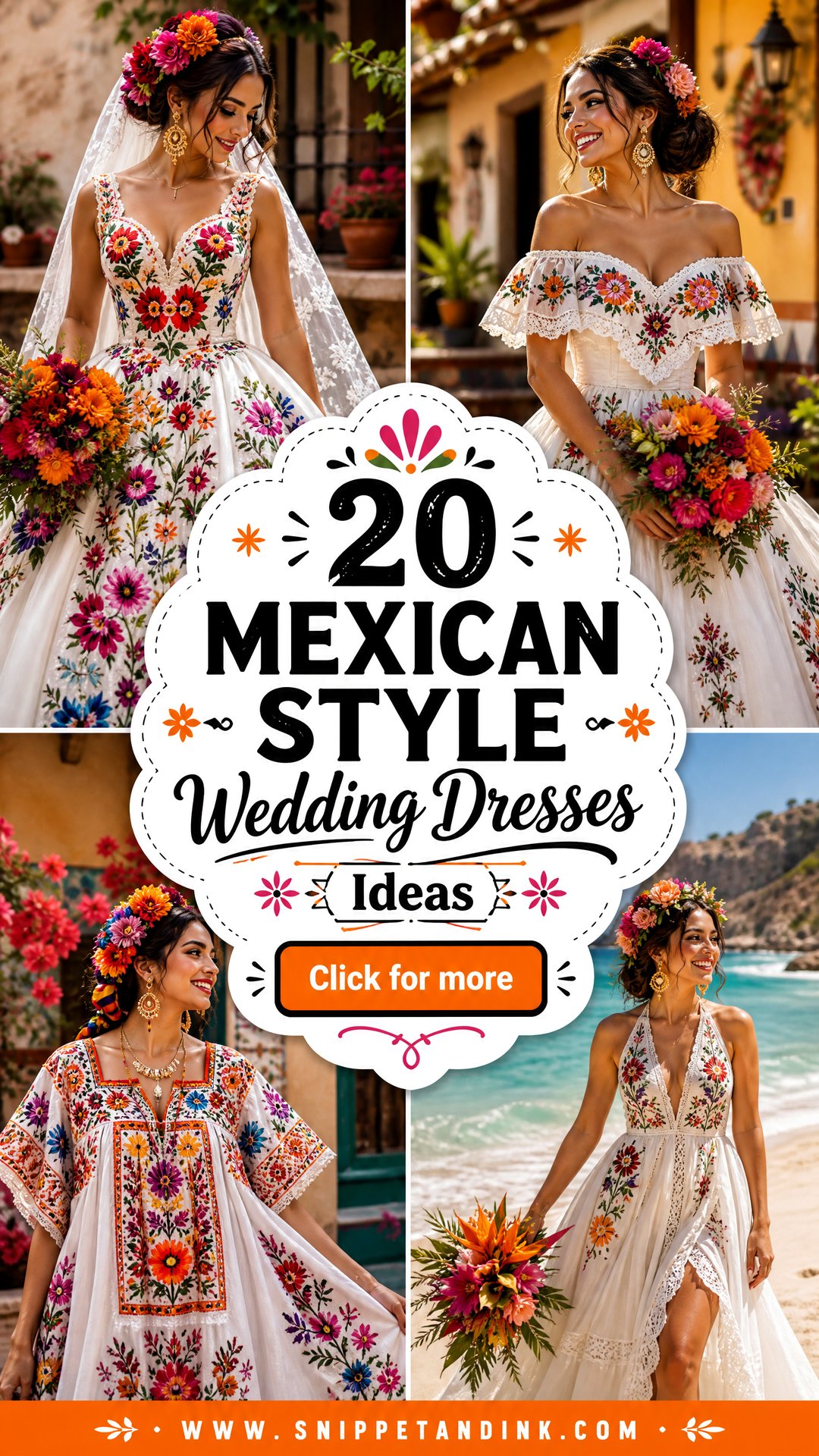 20 Mexican Style Wedding Dresses for a Vibrant Bridal Look - 20 Mexican Style Wedding Dresses for a Vibrant Bridal Look