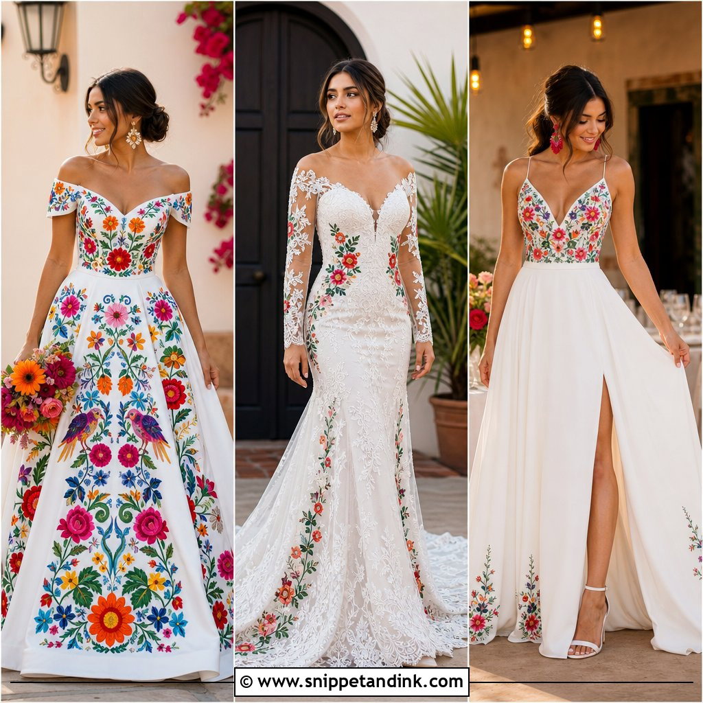 20 Mexican Wedding Dresses for a Colorful Cultural Celebration
