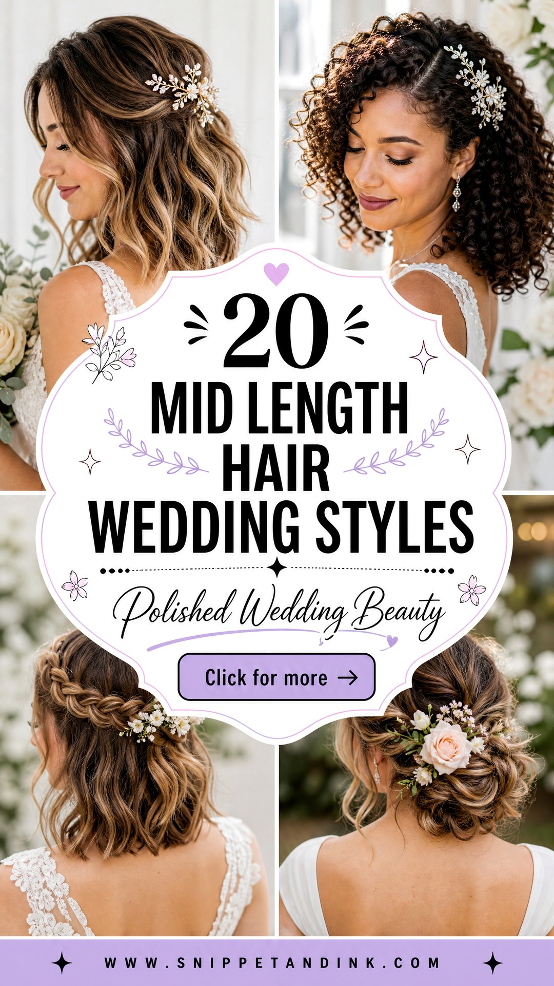20 Mid Length Hair Wedding Styles for a Polished Look - 20 Mid Length Hair Wedding Styles for a Polished Look