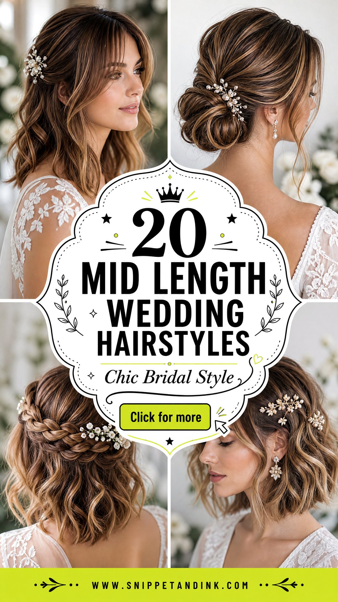20 Mid Length Wedding Hairstyles for Chic Bridal Style - 20 Mid Length Wedding Hairstyles for Chic Bridal Style