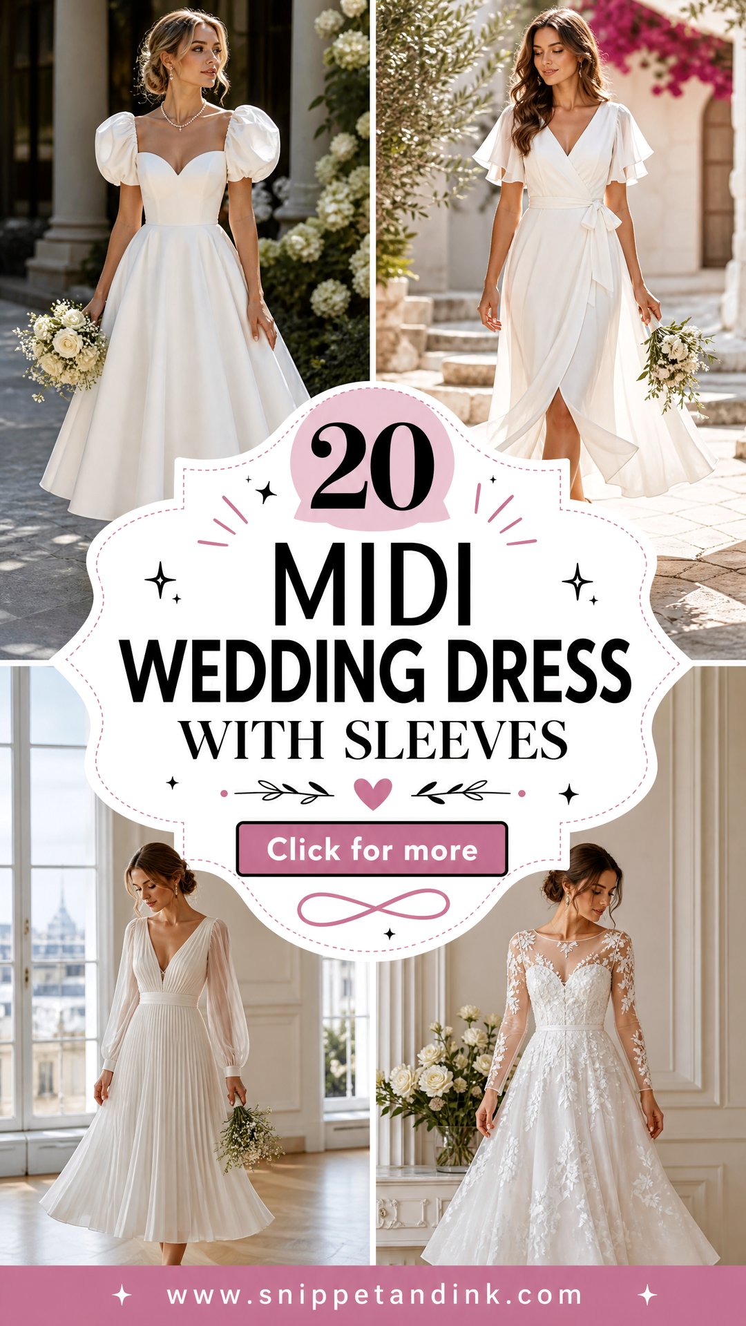 20 Midi Wedding Dress with Sleeves for Elegant Modern Brides - 20 Midi Wedding Dress with Sleeves for Elegant Modern Brides