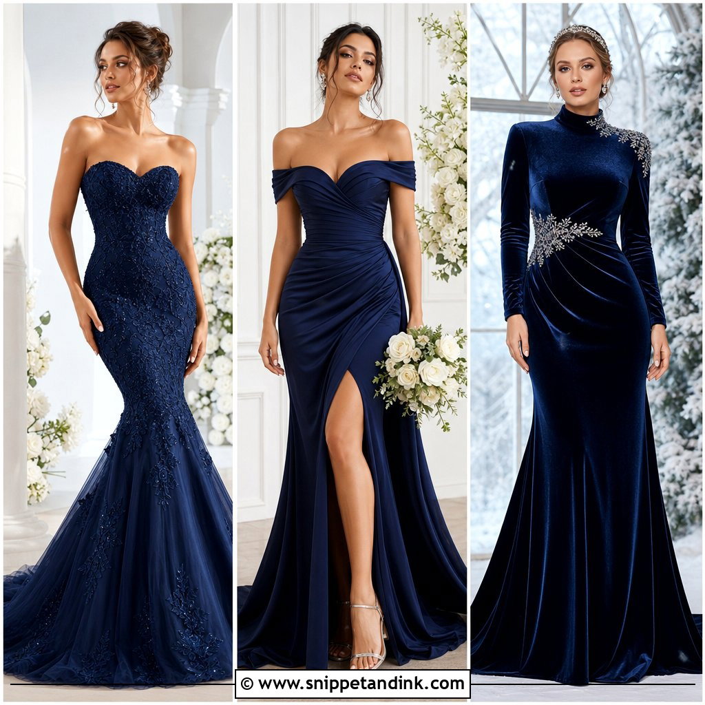 20 Midnight Blue Wedding Dress Ideas for Elegant Evening Brides