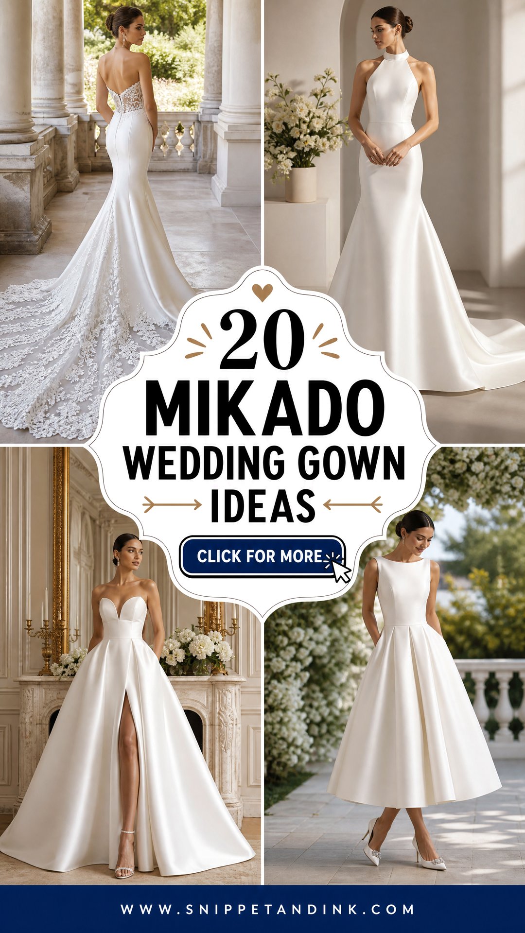 20 Mikado Wedding Gown Ideas for Polished Timeless Bridal Style - 20 Mikado Wedding Gown Ideas for Polished, Timeless Bridal Style