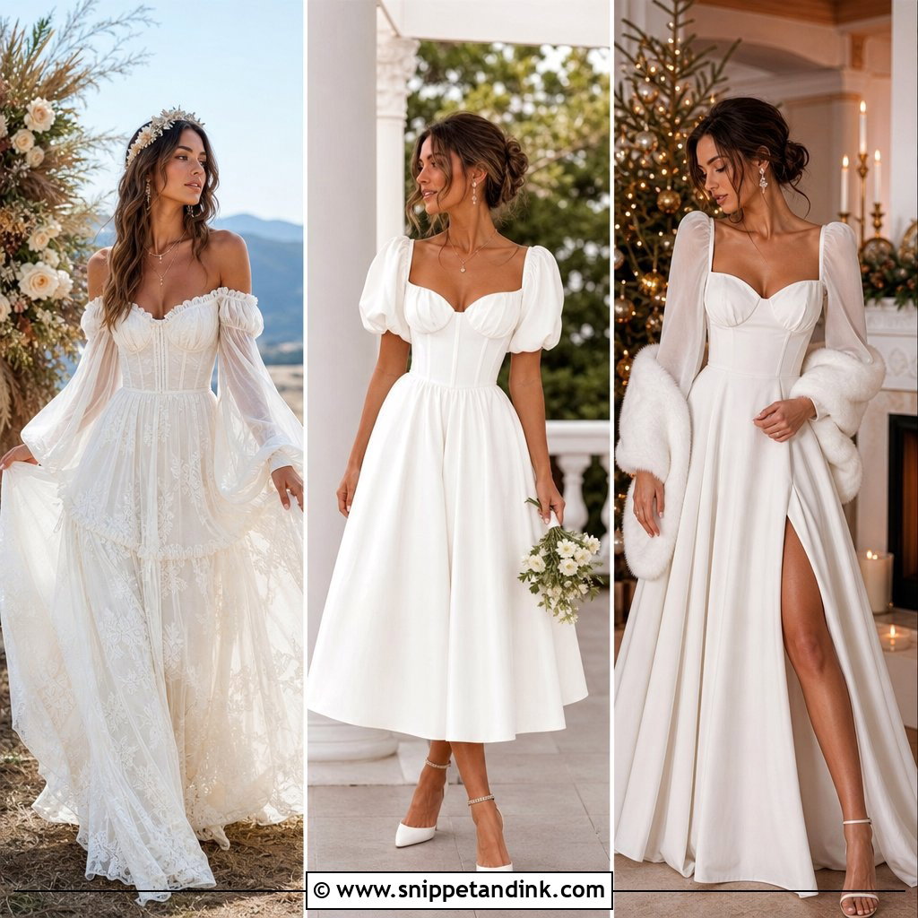 20 Milkmaid Wedding Dress Ideas for Romantic Countryside Brides