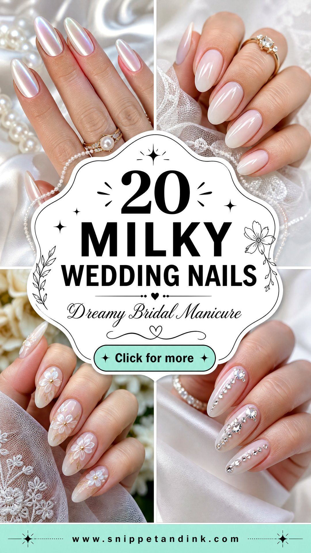 20 Milky Wedding Nails for a Dreamy Bridal Manicure - 20 Milky Wedding Nails for a Dreamy Bridal Manicure